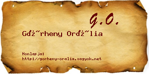 Görheny Orália névjegykártya